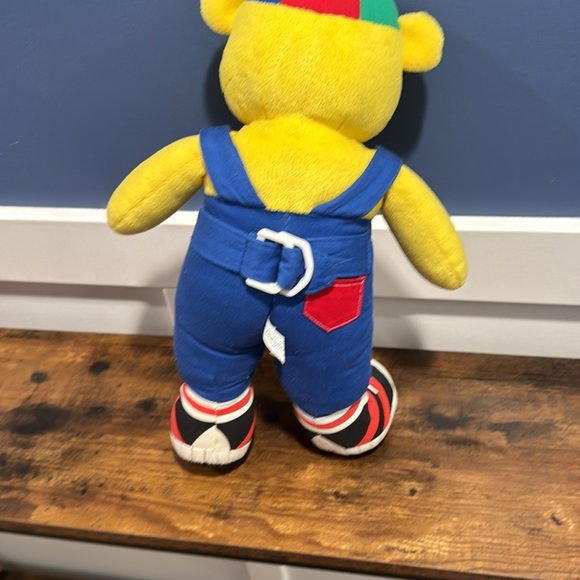 Vintage Gund Teach Me Blossom Yellow Teddy Bear Zip Button Tie Plush Toy - Picture 8 of 14